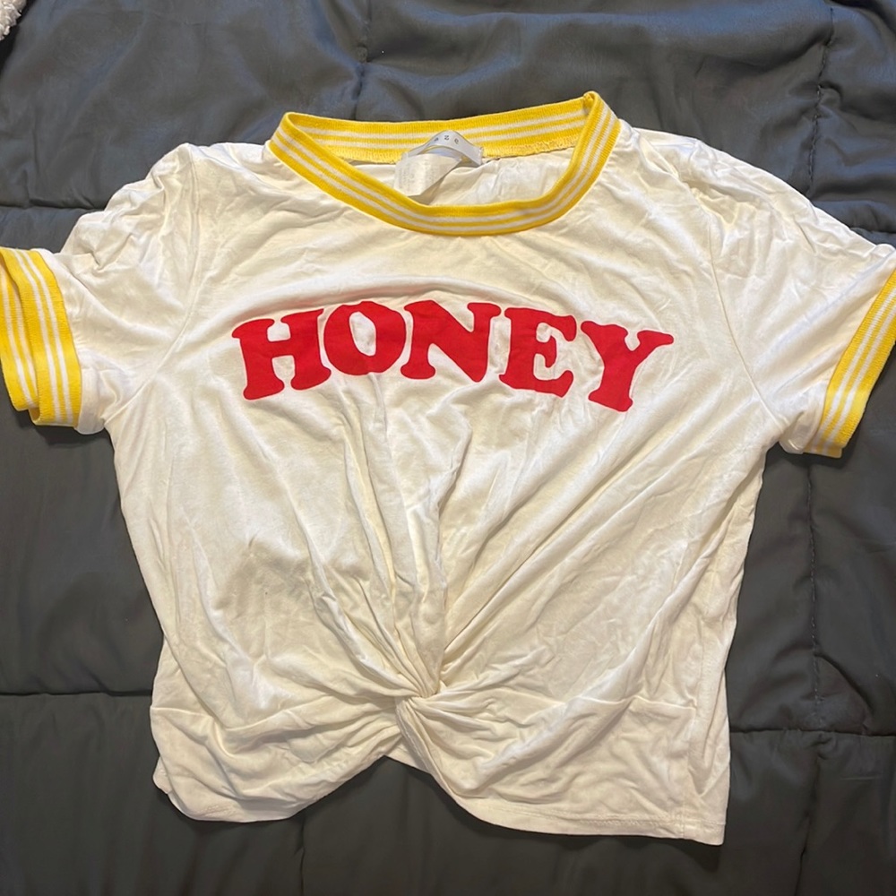 White “Honey” cropped top